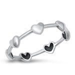 Sterling Silver Hearts Ring