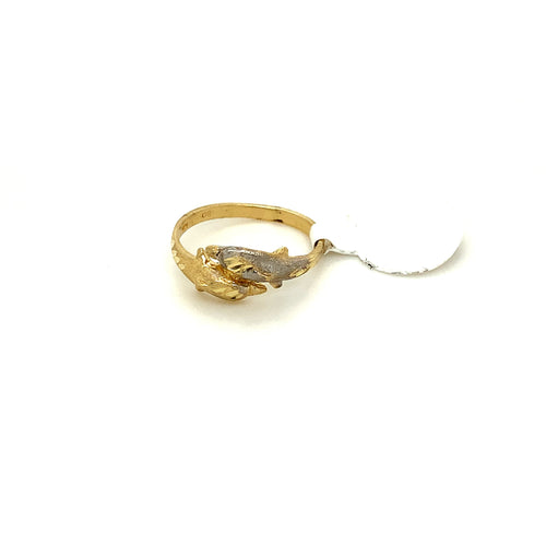 14K Gold Dolphins Ring
