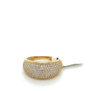 14K Gold Dome Cz Ring