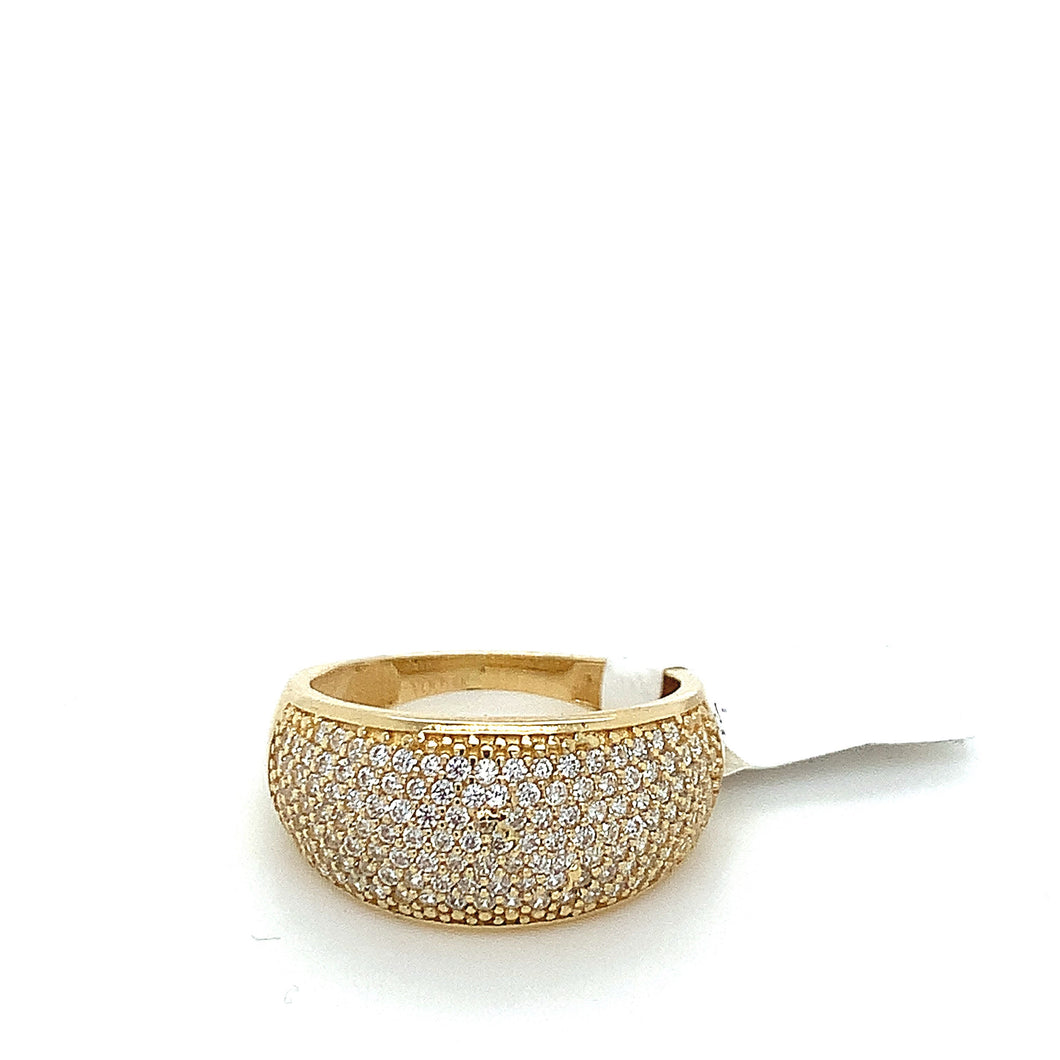 14K Gold Dome Cz Ring