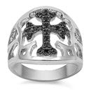 Sterling Silver Cross CZ Ring