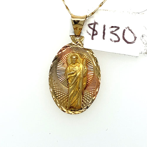 14K Gold Saint Jude Pendant