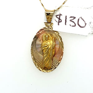 14K Gold Saint Jude Pendant