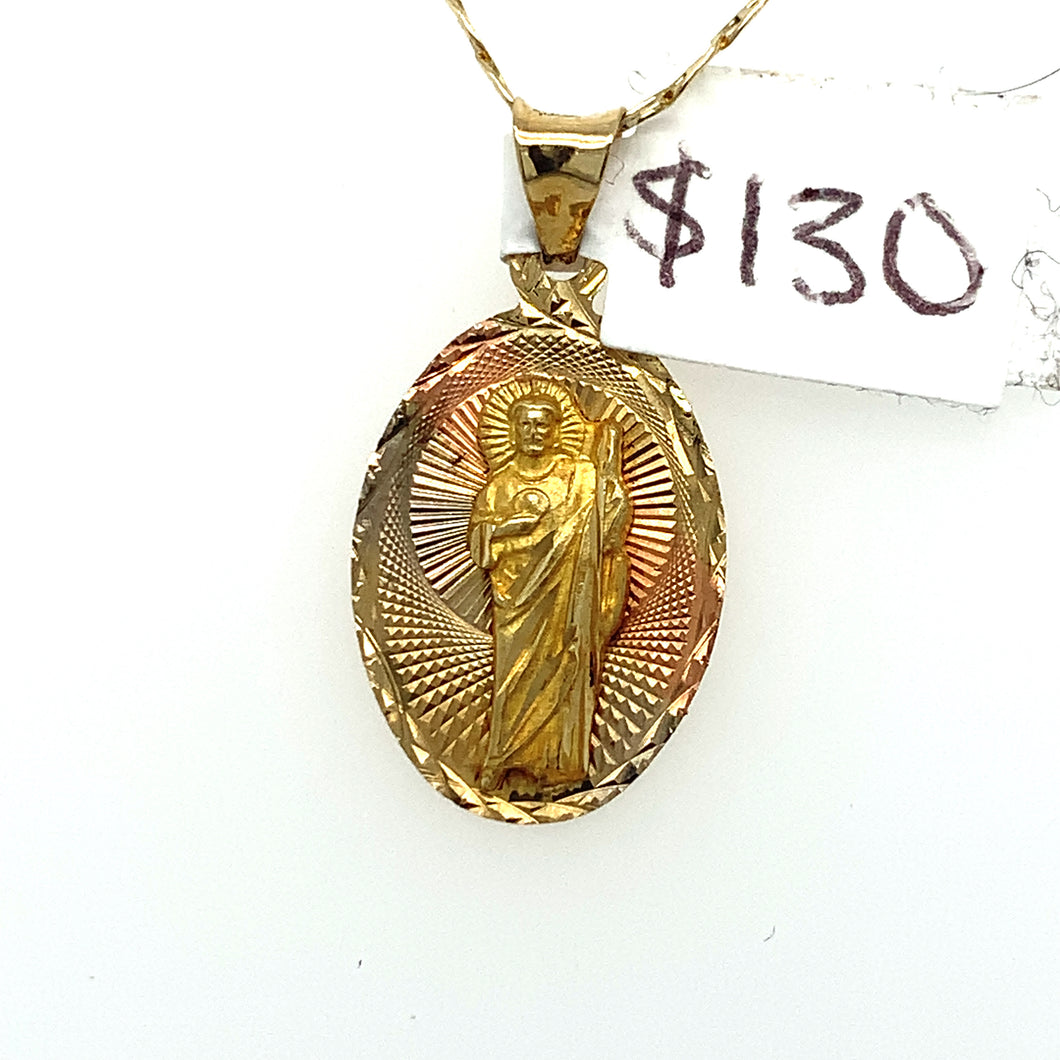 14K Gold Saint Jude Pendant