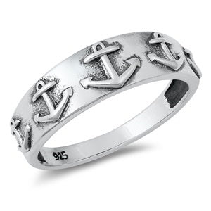 Sterling Silver Anchor Ring