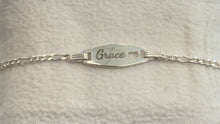 Load image into Gallery viewer, Sterling Silver Childrens Heart ID Bracelet