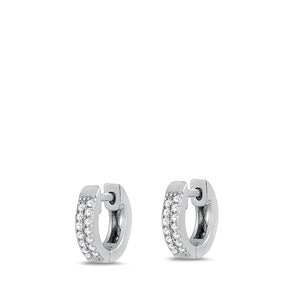 Silver CZ Huggie  Earrings