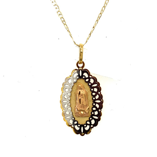 14K Lady of Guadalupe pendant