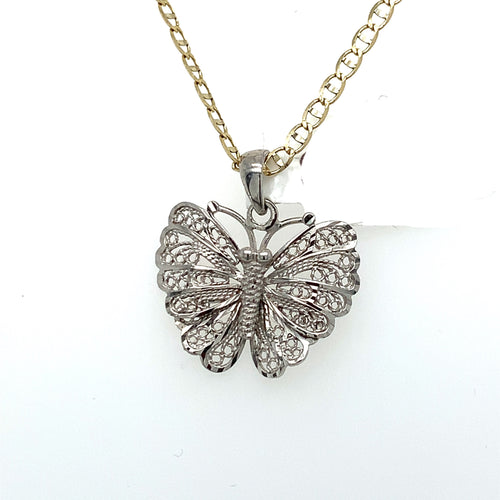 14k White Gold Butterfly