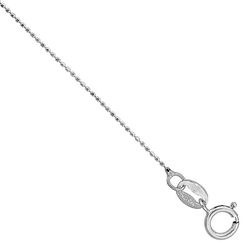 Sterling Silver Faceted Baby Pallini Bead Ball Chain Necklace Very Thin 0.75mm Nickel Free, 16-18 inch