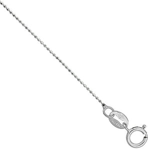 Sterling Silver Faceted Baby Pallini Bead Ball Chain Necklace Very Thin 0.75mm Nickel Free, 16-18 inch