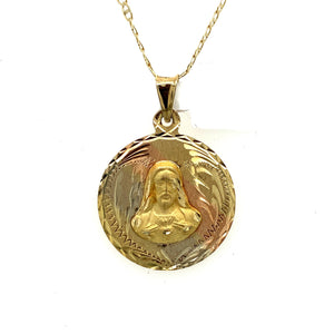 14K Gold Sacred Heart Pendant