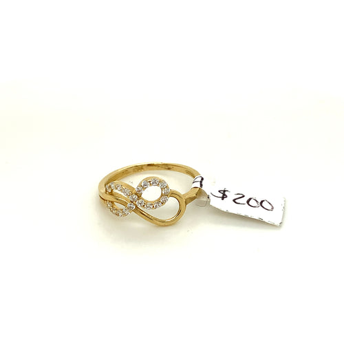 14K Gold Infinity Cz Ring