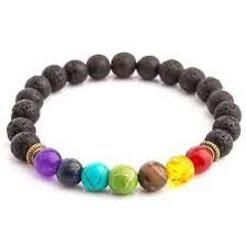 Natural Stone 7 Chakra Lava Bracelet