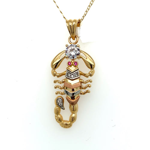 14K Gold Scorpion Cz Ring