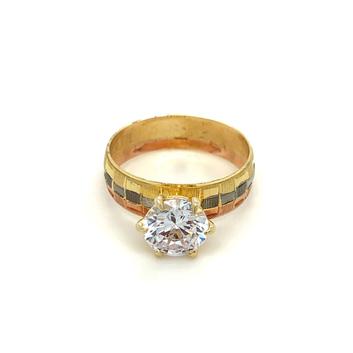 14K Gold Engagement Cz Ring