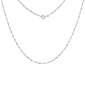 1.3mm Sterling Silver Diamond Cut Twisted Serpentine Chain