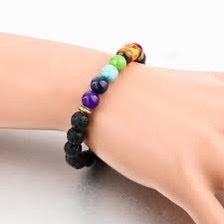 Natural Stone 7 Chakra Lava Bracelet