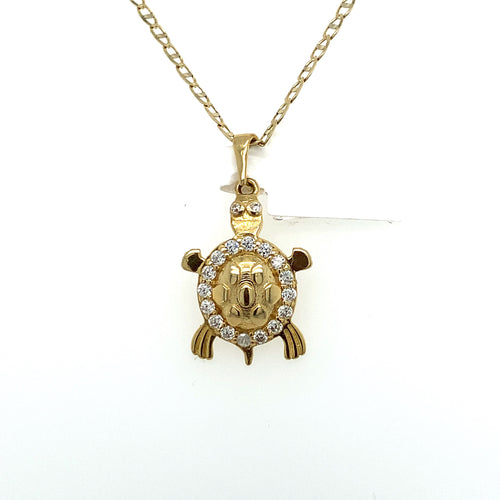14K Gold Turtle Pendant