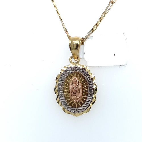 14K Gold Our Lady of Guadalupe Pendant