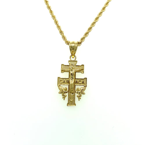 10k Gold Cross of Caravaca Pendant