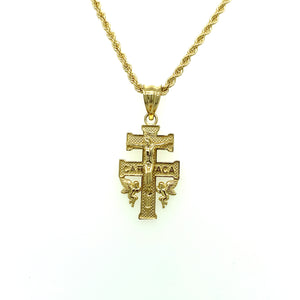 10k Gold Cross of Caravaca Pendant