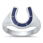 Sterling Silver Stone Ring-Horseshoe