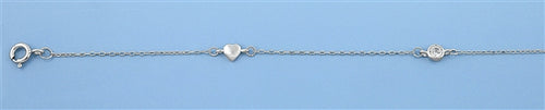 Sterling Silver Heart Anklet