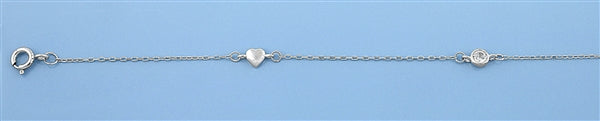 Sterling Silver Heart Anklet