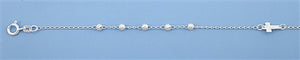 Sterling Silver Cross Anklet