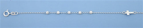 Sterling Silver Cross Anklet
