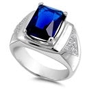 Sterling Silver Mens CZ Ring