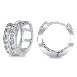 Silver Huggie Earrings