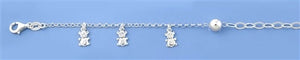 Sterling Silver Teddy Bears Bracelets