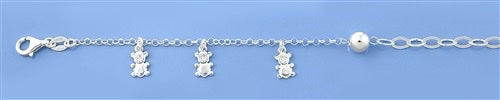 Sterling Silver Teddy Bears Bracelets