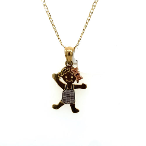 14K Gold Girl Pendant