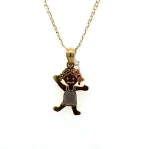 14K Gold Girl Pendant