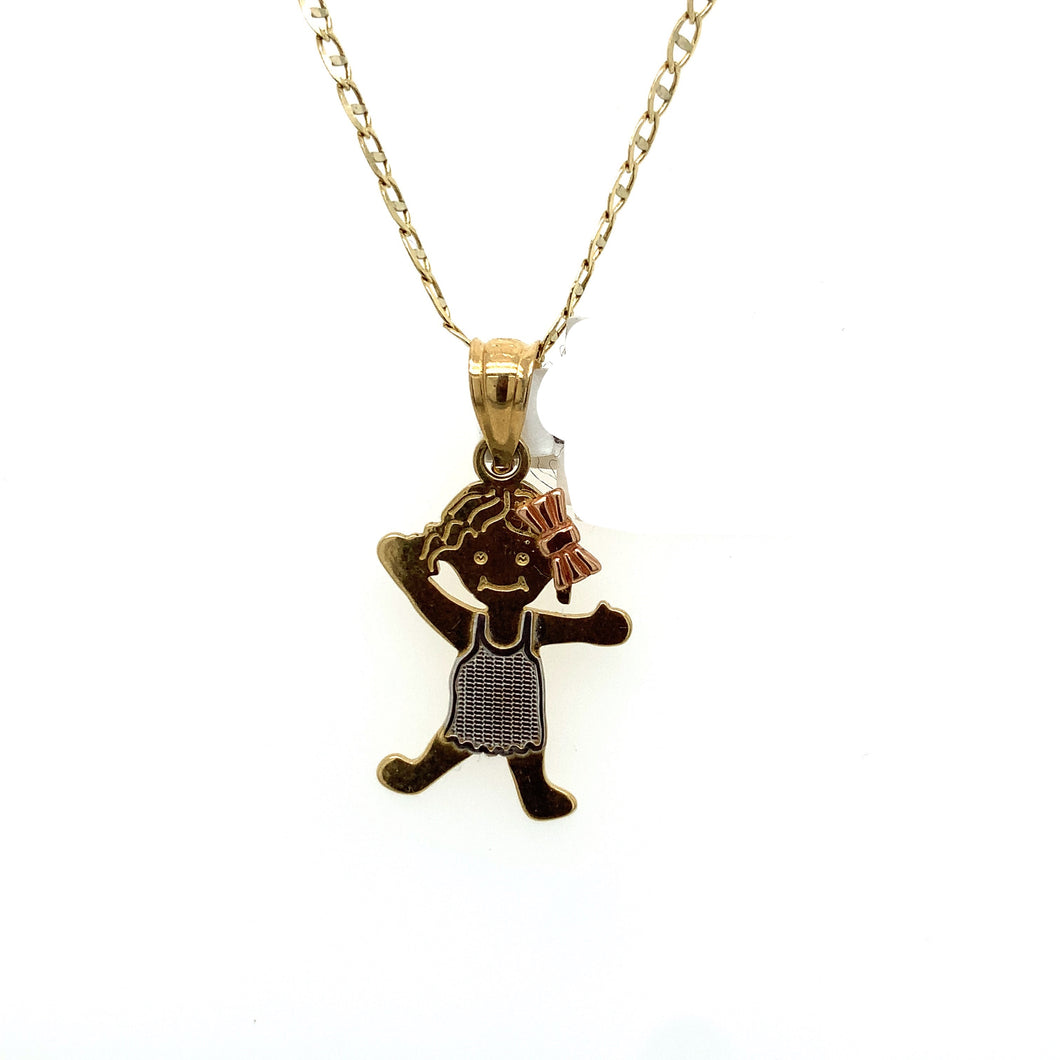14K Gold Girl Pendant