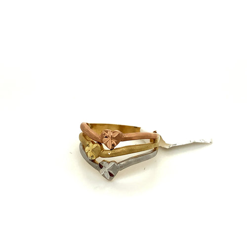 14K Tri Gold Hearts