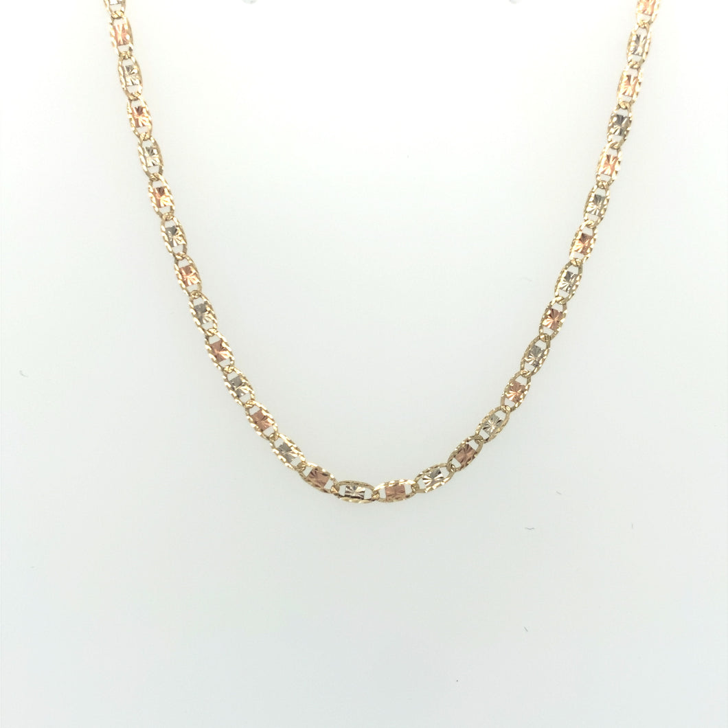 14k Tri Gold Valentino Chain