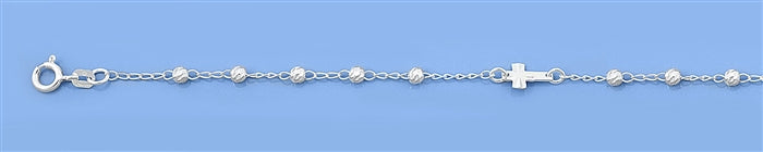 Sterling Silver Italian Cross Bracelet