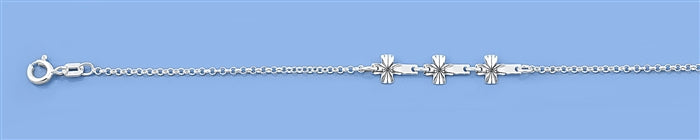 Sterling Silver Italian Cross Bracelet