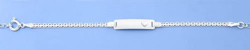 Sterling Silver Childrens Heart ID Bracelet