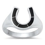 Sterling Silver Horseshoe Stone Ring