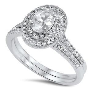 Cz Engagement Silver Ring