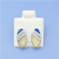 Silver Lab Opal Earrings