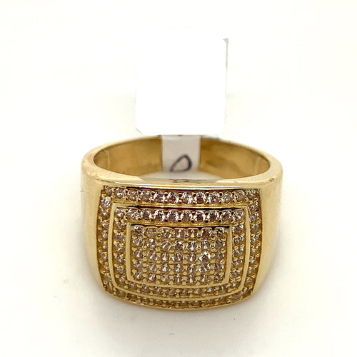 14K Gold Mens Cz Ring