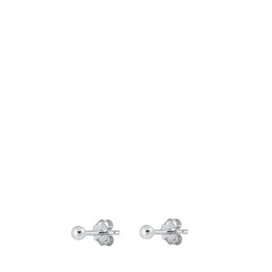 Silver Ball Stud Earrings