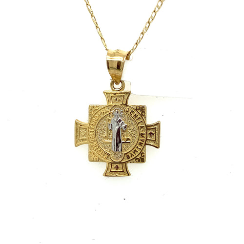 14K Gold Saint Benedict Pendant