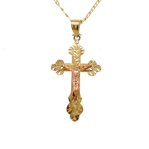 14K Gold Christ Cross Pendant